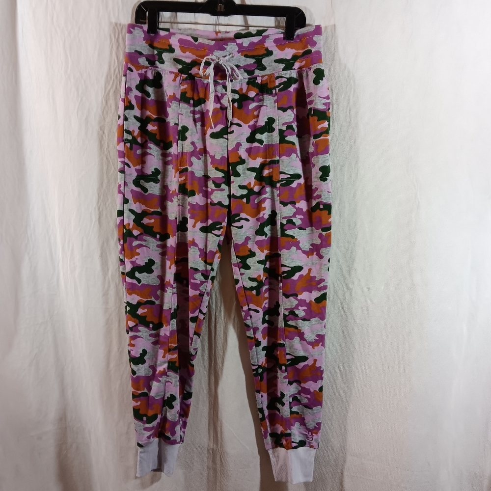 Cuddl Duds Womens Medium Gray Joggers Pink Camo Knit Comfy Cozy Lounge Pants